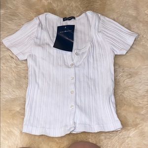 Brandy Melville button up crop one size